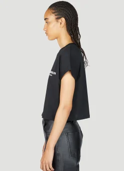 Cropped Logo Print T-Shirt