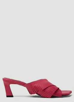 Cross Fringe Heeled Sandals