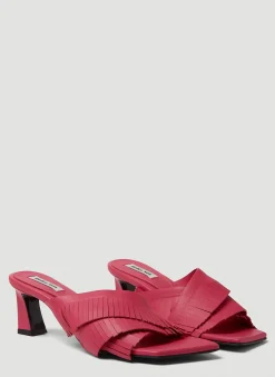 Cross Fringe Heeled Sandals
