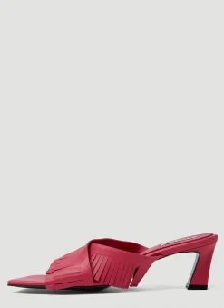Cross Fringe Heeled Sandals