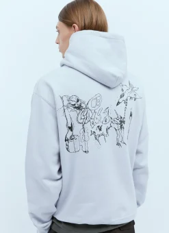 Cross Logo Print Hooded Sweatshirt