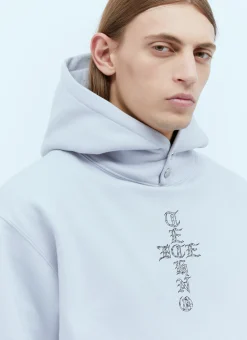 Cross Logo Print Hooded Sweatshirt