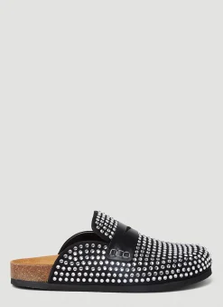 Crystal Backless Penny Loafers