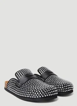 Crystal Backless Penny Loafers