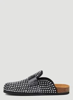 Crystal Backless Penny Loafers