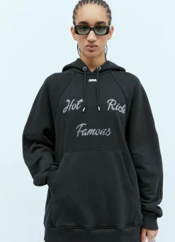 Crystal Embellished Hooded Sweatershirt