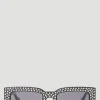 Crystal Embellished Rectangular Sunglasses