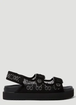 Crystal Jacquard Platform Sandals