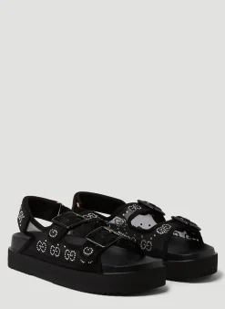 Crystal Jacquard Platform Sandals