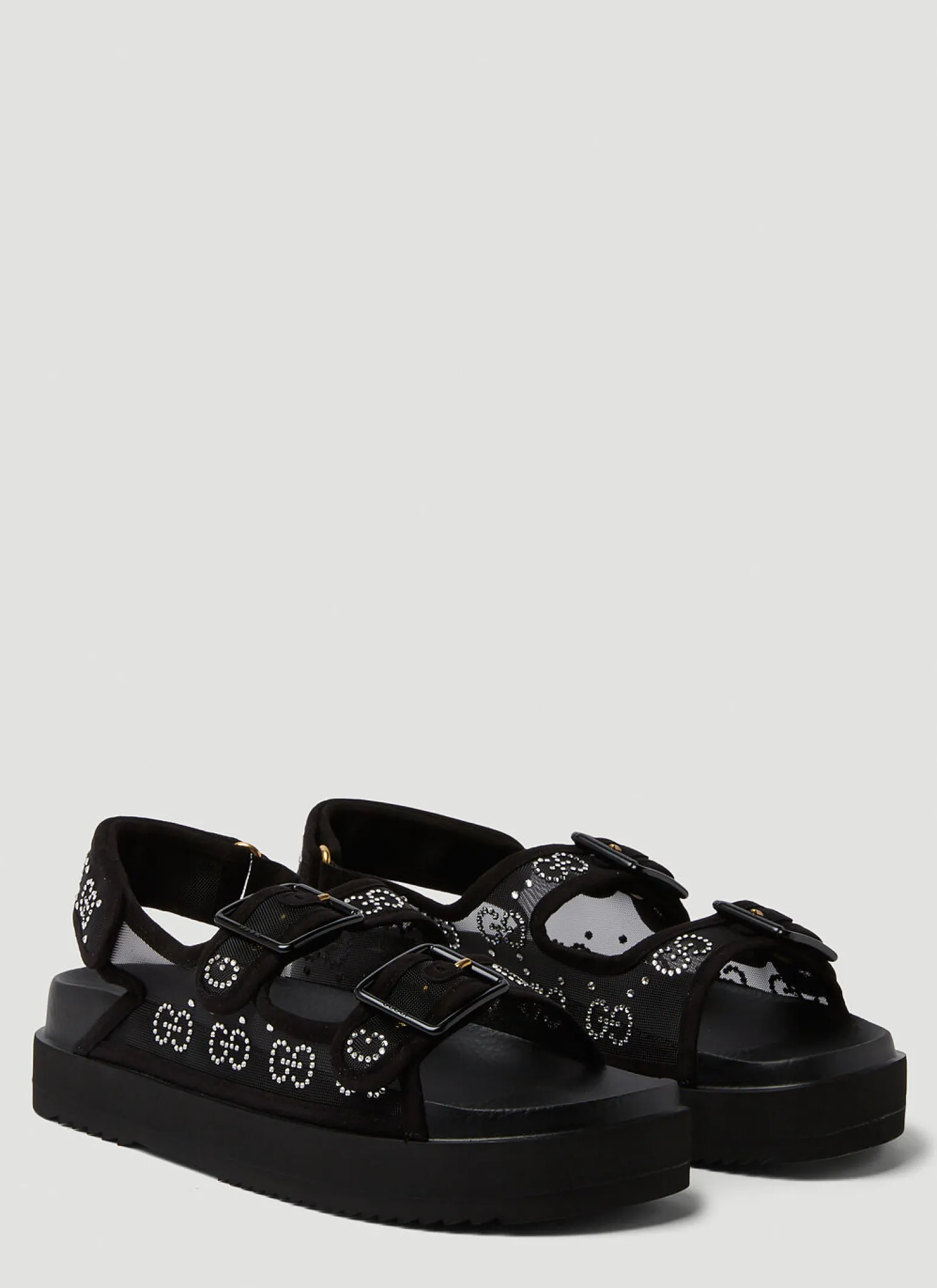 Crystal Jacquard Platform Sandals