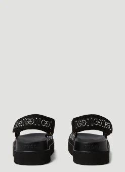 Crystal Jacquard Platform Sandals