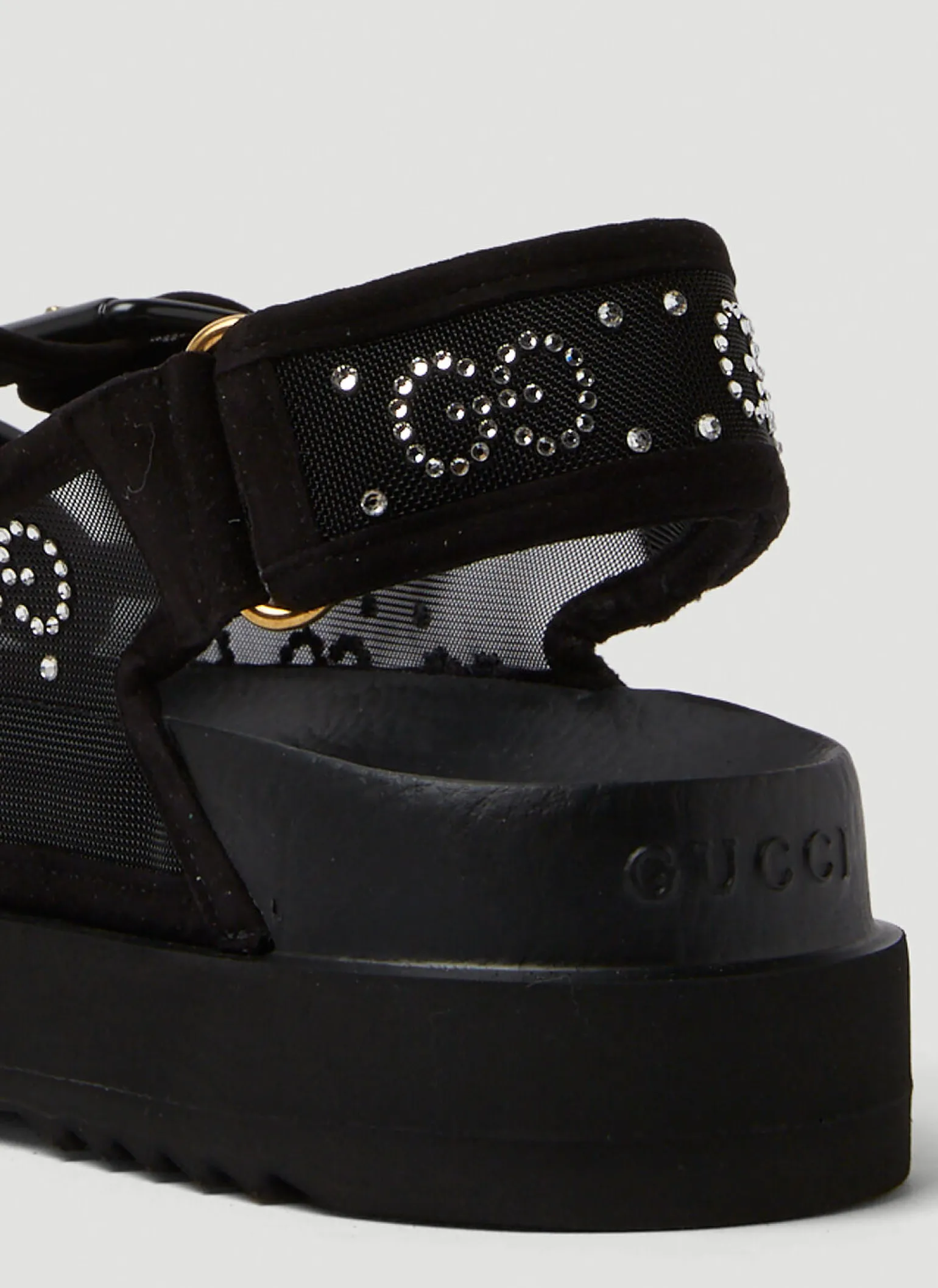 Crystal Jacquard Platform Sandals
