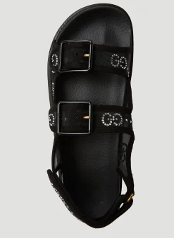 Crystal Jacquard Platform Sandals