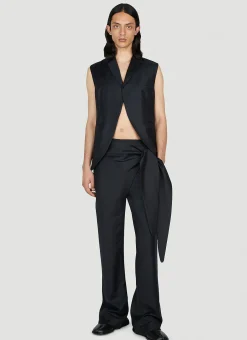 Cut Away Sleeveless Blazer
