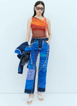 Cut-Out Sleeveless Mesh Top