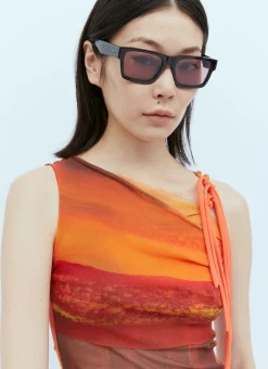 Cut-Out Sleeveless Mesh Top