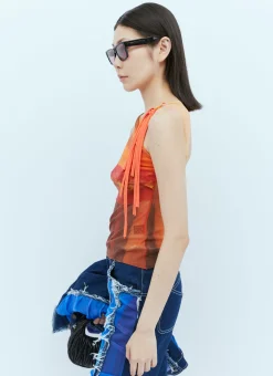 Cut-Out Sleeveless Mesh Top
