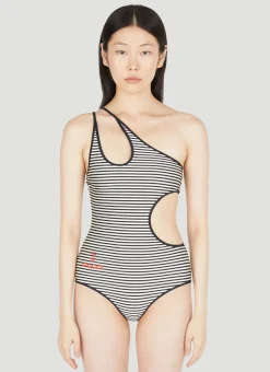 Cut-Out Strip Swimsuit