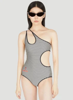 Cut-Out Strip Swimsuit