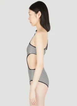 Cut-Out Strip Swimsuit