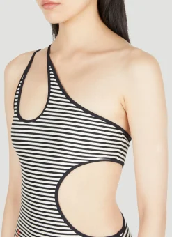 Cut-Out Strip Swimsuit
