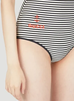 Cut-Out Strip Swimsuit
