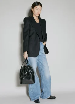 Debossed Logo Bucket Bag