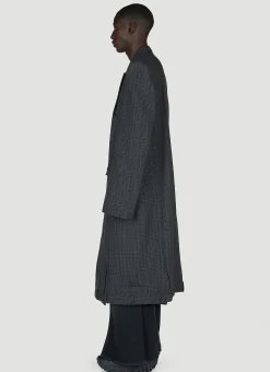Deconstructed Check Coat