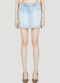 Denim Jacquard Mini Skirt