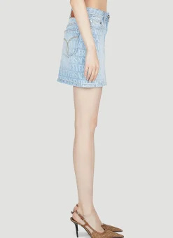 Denim Jacquard Mini Skirt
