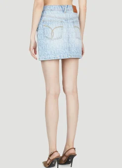 Denim Jacquard Mini Skirt
