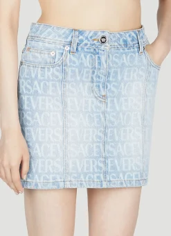 Denim Jacquard Mini Skirt