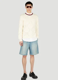Denim Pleated Shorts