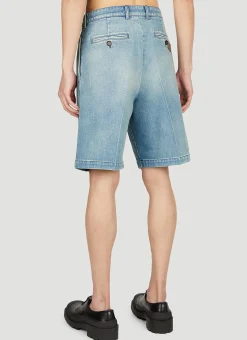 Denim Pleated Shorts