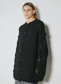 Designed Sleeve Wool Cardigan