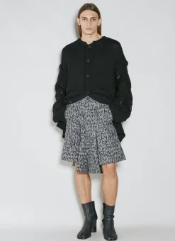 Designed Sleeve Wool Cardigan