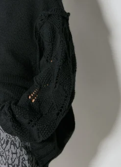 Designed Sleeve Wool Cardigan