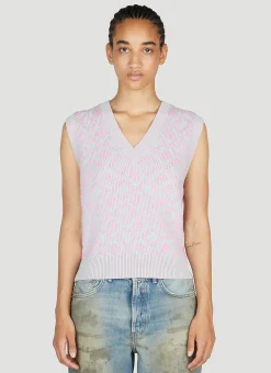 Diamond Jacquard Sleeveless Sweater