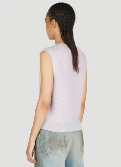 Diamond Jacquard Sleeveless Sweater