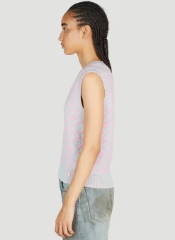 Diamond Jacquard Sleeveless Sweater