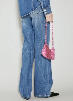 Disc Embellished Flared Jeans