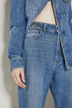 Disc Embellished Flared Jeans