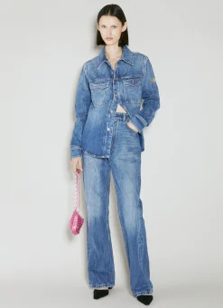 Disc Embellished Flared Jeans