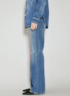 Disc Embellished Flared Jeans