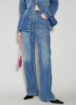 Disc Embellished Flared Jeans