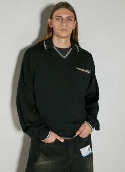 Distressed Knit Polo Shirt