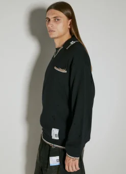 Distressed Knit Polo Shirt
