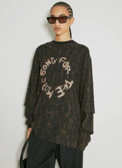 Distressed Logo Print Sweatshirt