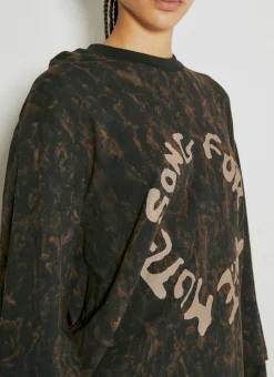 Distressed Logo Print Sweatshirt