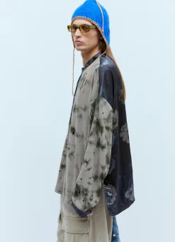Distressed Panel-Construction T-Shirt